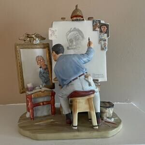 VTG Norman Rockwell "Self Portrait" 1978, Saturday Evening Post Figurine